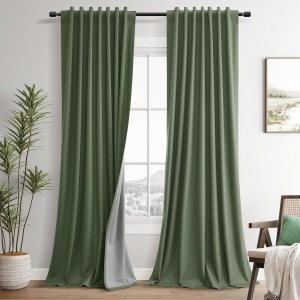 Guken Blackout Curtains for Bedroom, 2 Panels Set, Room Darkening Thermal Insulated Curtains for Living Room, Blackout Drapes with Grommets